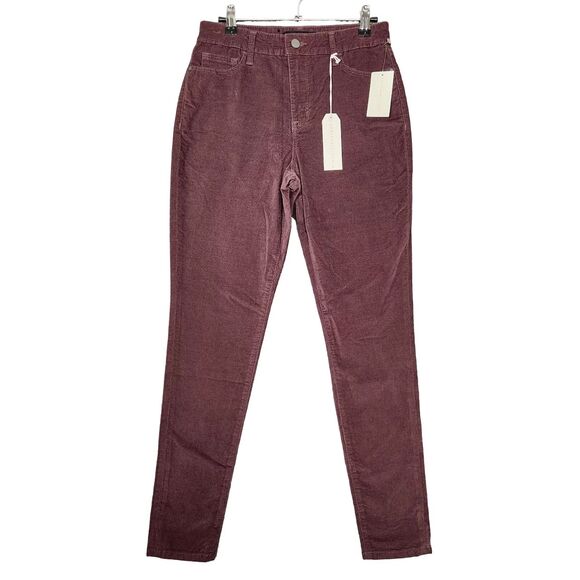 NWT SANCTUARY Purple Social Skinny High Rise Stretch Velvet Pants SIZE 26 - Picture 2 of 16